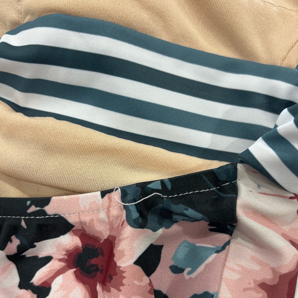 Albion one piece swimsuit floral stripe size S - Picture 6 of 7